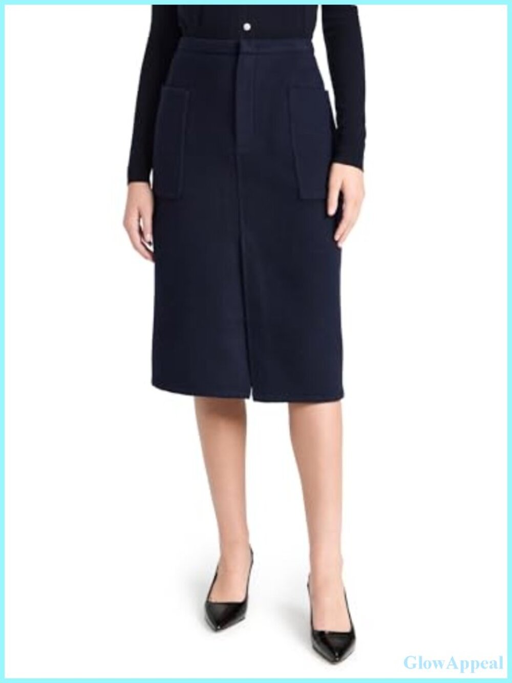 Brushed Wool Pencil Skirt Wear to Work Hidden Hook and Bar Closure